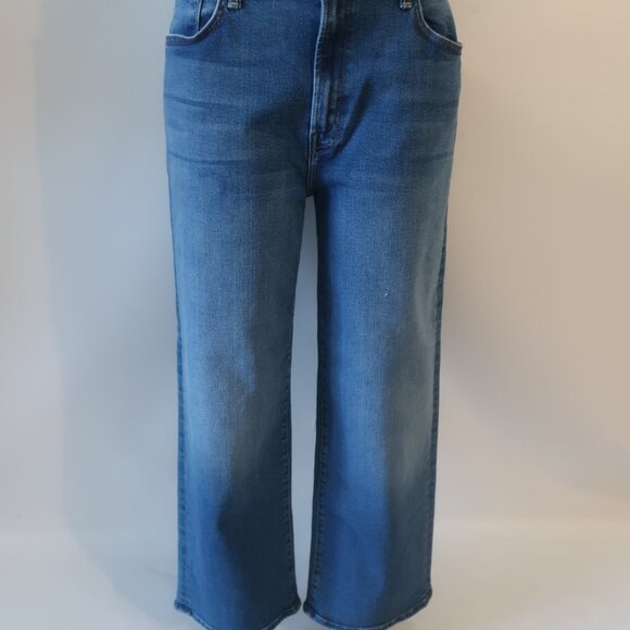 NWT Womens MOTHER The Dodger Ankle Blue Wide Leg Jeans 31 - Picture 3 of 11